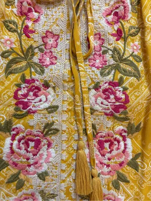 Savanna Jane Mustard Floral Embroidered Halter Camisole thumbnail 3