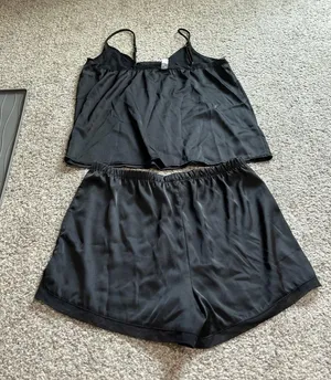 Target Black satin pajama set thumbnail 5