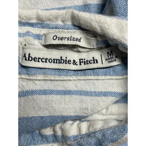 Abercrombie & Fitch Blue Striped Linen Long Sleeve Button Down Shirt Top Size M thumbnail 3