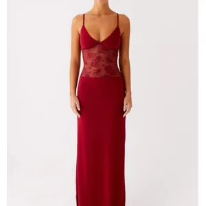 Peppermayo Maxi Dress Lace Sleeveless Envy Size US6 Red thumbnail 6