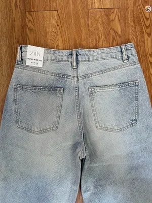 Zara high waisted super wide light blue jeans nwt thumbnail 13