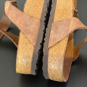 Birkenstock Yara Sandals Mens 9 Womens 11 Brown Leather Ankle Wrap Toe Loop thumbnail 6