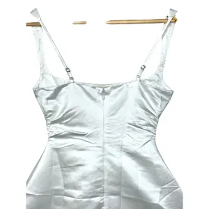 NWT Babyboo Sofie Ivory Satin Square Neck Fit & Flare Mini Dress Womens Size XS thumbnail 12