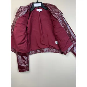 Ronny Kobo Patent Faux Leather Jacket Medium Red thumbnail 6