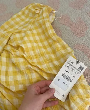 ZARA Yellow Gingham Two Piece Set thumbnail 3
