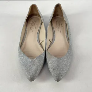 Zara Glitter Slip On Point Toe Ballet Flats in‎ Silver Size 38 or 7.5 thumbnail 2