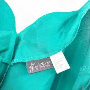 Fredericks of Hollywood Womens Emerald Green Satin Y2K Boudoir Glam Slip Dress L thumbnail 4