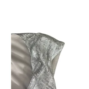 Vince Camuto Women's Silver Metallic Ruched Mini Dress 6 Sheath Cowl Neck thumbnail 8
