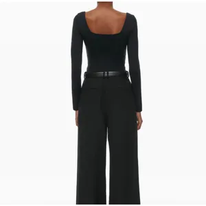 Babaton Aritzia Contour Longsleeve Black Bodysuit Square Neck Classy Size Small thumbnail 2