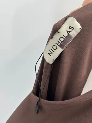 Nicholas One Shoulder Gown in Mocha Brown AU10/US6 thumbnail 8