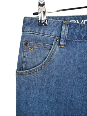 RVCA Light Wash High Rise Wide Leg Flare Denim Jeans thumbnail 2
