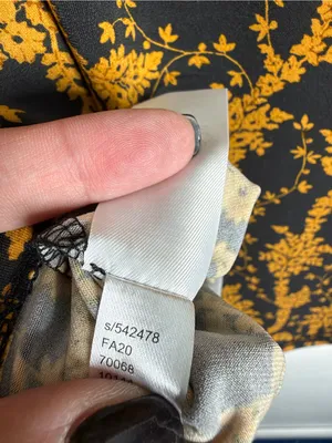 Ann Taylor Black Mustard Floral Puff Sleeve Blouse Large Workwear Office Career thumbnail 6
