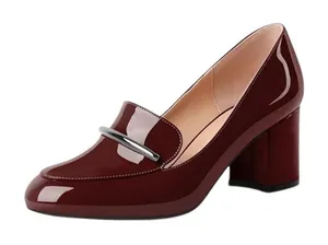 Eldof Women's Block Pump in Red, Size 9.5 Red thumbnail 1
