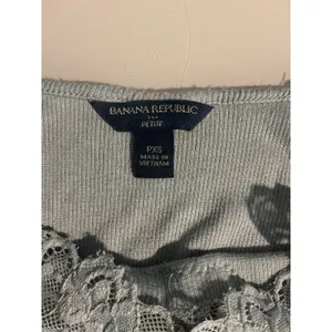 Y2K Vintage Sz PXS Gray Banana Republic Lace Trim Form-fitting Cami ribbed thumbnail 4