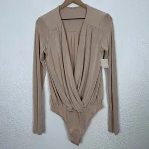 Free People Turnt Long Sleeve Bodysuit in Blossom Pearl Size Large NWT thumbnail 3
