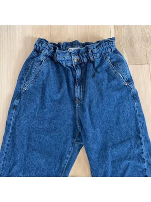Zara Paperbag Denim Blue Jeans Size 10 thumbnail 2