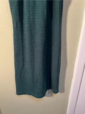 Women’s Size Medium Sleeveless Bodycon Mini Dress Dark Green High Neck Keyhole thumbnail 10