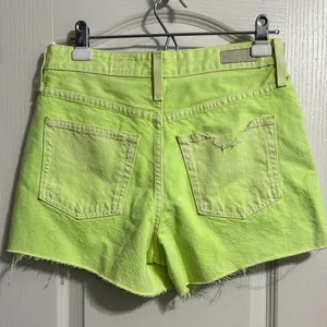💙💖‎ AG Adriano Goldschmied Alexxis Neon Green High Rise Wedgie Cutoff Shorts thumbnail 3