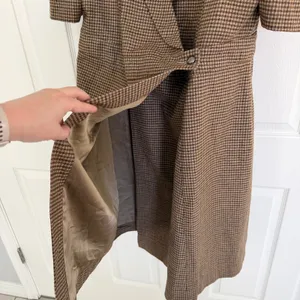 JessaKae x The Fox Group Houndstooth Wrap Dress Coat Puff Sleeve thumbnail 6