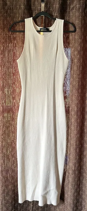 White knit fitted dress Size XL thumbnail 1