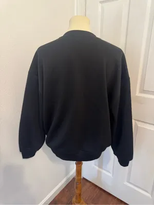 FOR LOVE & LEMONS Julie Crewneck Sweatshirt Embroidered Rose Relaxed Fit XS thumbnail 3