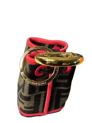 Fendi Zucca Monogram Nano Mon Tresor Bucket Bag Charm Neon Pink thumbnail 4