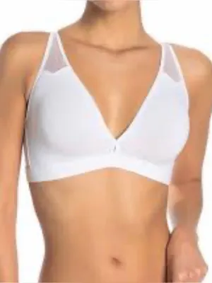 Wireless V-Neck Bralette - White thumbnail 1