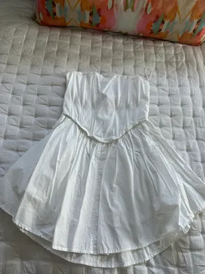 Strapless White Dress Size L thumbnail 4