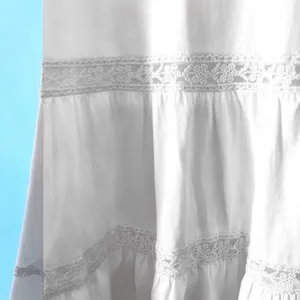 ASOS White Lace Trim Tiered Peplum Oversized Top Size 6 #cottagecore thumbnail 8