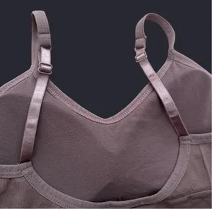 Brown Minimalist Sports Bra with Adjustable Straps thumbnail 8
