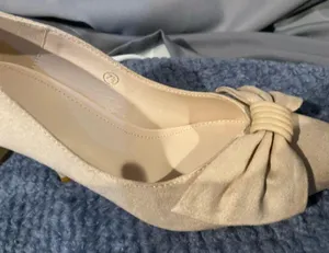 COUTGO NIB Womens Pumps Pointed Toe Bowknot Slip On Color: Light Tan / Size:7.5 thumbnail 8
