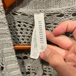 Cute Aeropostale open weave stone cardigan slouchy coverup cotton festival thumbnail 6