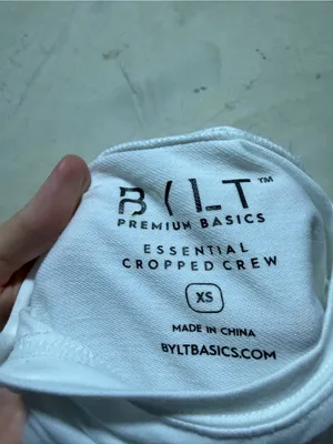 Bylt premium basics White Short-Sleeve essential cropped Crewneck Tee XS thumbnail 8