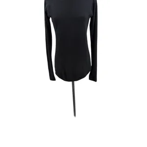 Lululemon Black Knit‎ Crewneck Sweater Raglan Logo Charm Size XS Small thumbnail 4