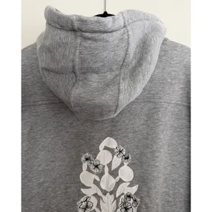 Free People FP Movement Final Call Logo Embroidered Hoodie Heather Grey Small thumbnail 4