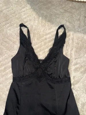 NWOT wild fable Black Lace-Trim Mini Slip Dress thumbnail 2