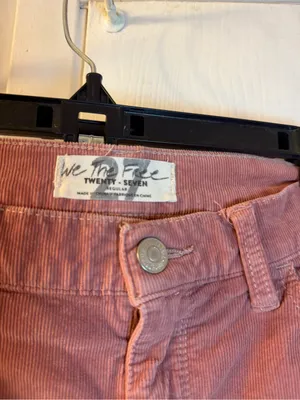 Free People Corduroy Skinny Jeans in Dusty Rose thumbnail 3