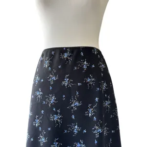 Wild Fable Black & Blue Floral Print Stretchy Midi Skirt thumbnail 6