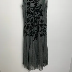 BIYA Darya Mesh Grey Embroidered Dress Womens XS Johnny Was thumbnail 9