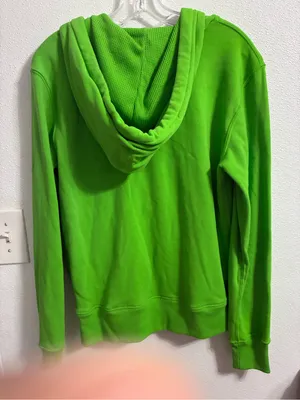 Ralph Lauren Bright Green Zip-Up Hoodie with Purple Polo size L thumbnail 6