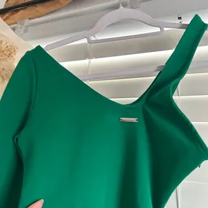 Manière De Voir Green Asymmetric One Shoulder Bodysuit Size 6 thumbnail 5