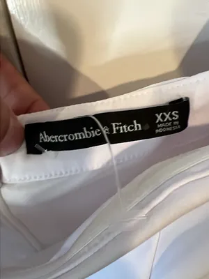 NWOT Abercrombie & Fitch White Off Shoulder Midi Dress Pencil Bodycon XXS thumbnail 7