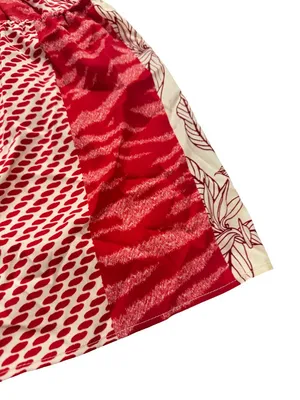 Banana Republic Red Cream Mixed Print Halter Tie Neck Top Shirt Small Women's thumbnail 5