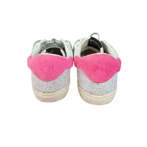 Vintage Havana Flair 32 Pink Suede Multi Glitter Star Sneakers Size 7.5 thumbnail 4