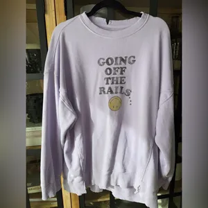 Aerie crewneck the chill sweatshirt off the rails graphic ribbed smiley face thumbnail 3