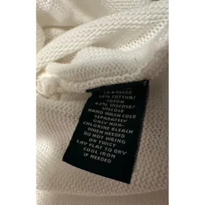 Lauren Ralph Lauren Short Sleeve V-Neck Tennis Sweater Lace-Up Sides White Navy thumbnail 4