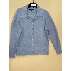 Central Park West Millie Oversized blue Polo Sweater Medium thumbnail 3