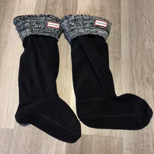 Hunter Women’s Black and Gray Knit Cuff Socks size L thumbnail 1