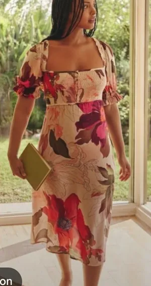 Maeve Anthropologie floral midi dress thumbnail 1
