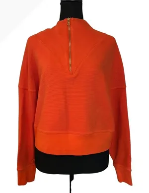 Fabletics Orange Half-Zip Hoodie Sweatshirt Size S thumbnail 1